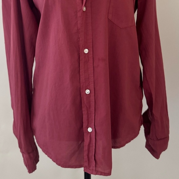 Frank & Eileen Barry Button-Down Top Shirt Blouse, Burgundy Red, Size M - Picture 6 of 11